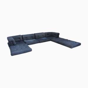 Vintage Mah Jong Sofa in Denim Fabric by Hans Hopfer for Roche Bobois, Set of 11