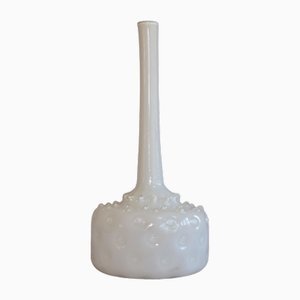 Vintage White Murano Glass Bud Vase, Empoli, Italy, 1960s