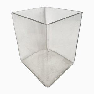 Large Art Deco Blown Glass Cube Vase
