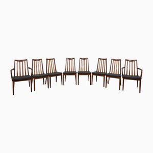 Mid-Century Teak and Leather Dining Chairs by Leslie Dandy for G-Plan, 1960s, Set of 8