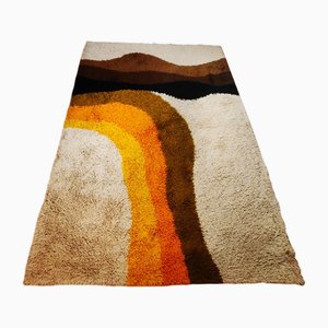 Large Space Age Rug in Wool, Italy, 1970s