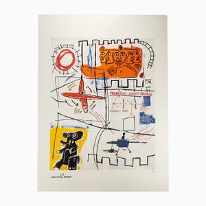After Jean-Michel Basquiat, Komposition, 1980er, Limitierte Lithographie