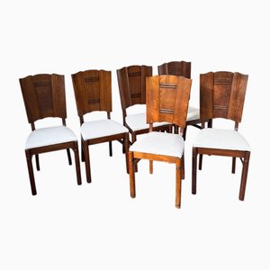 Vintage Art Deco Stühle aus Eiche, 1940, 6er Set