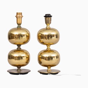 Messing Tischlampen von Tranås Stilarmatur, Schweden, 1960er, 2er Set