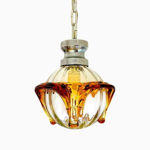 Mid-Century Modern Murano Glas Hängelampe im Stil von Mazzega, 1960er