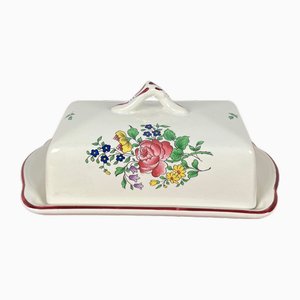 Réverbère Butter Dish in Earthenware from KG Luneville, 1950s