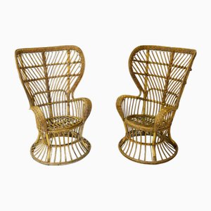 Bamboo Chairs by Gio Ponti and Lio Carminati for Conte Biancamano Transatlantic, 1970s, Set of 2