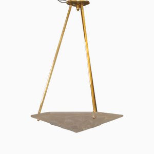 Lampada da soffitto Art Déco di Verrerie d'Art Degué, Francia, anni '30