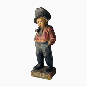 Antique Terracotta Sculpture of Boy Como Papá, Spain, 1900-1930s