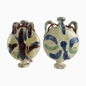 Botellas de agua de cerámica, finales de 1800. Juego de 2