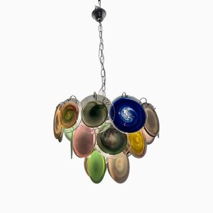 Mehrfarbiger Kronleuchter aus Muranoglas, 1970er