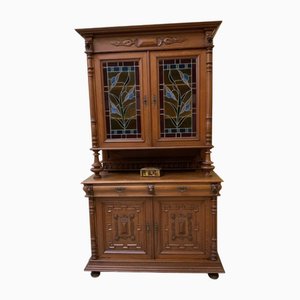 Antique Art Nouveau Cupboard in Stained Glass, 1890