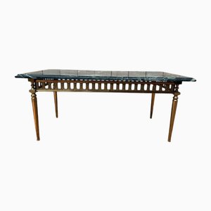 Couchtisch im Louis XVI-Stil aus Messing und meergrünem Marmor