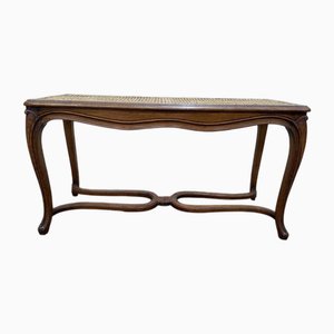 Louis XV Caned Flur oder Klavierbank mit Kreuzmuster
