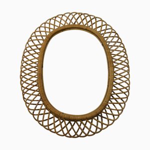 Midcentury Modern Italian Bamboo Mirror, 1960s