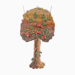 Mid-Century Makramee Wandteppich Lebensbaum ,1960