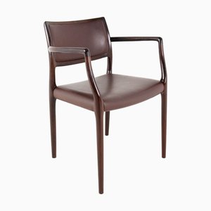 Modell 65 + 80 Stühle aus Palisander von Niels Otto Møller, 2er Set