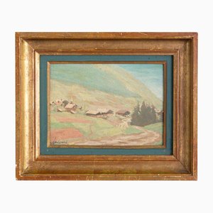 Robert Belgrand, Berglandschaft, Ölgemälde an Bord, Mitte 20. Jh., Gerahmt