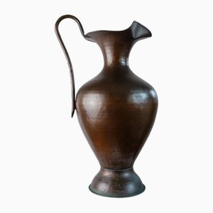 Vase Vintage en Forme d'Amphore en Cuivre Martelé à la Main, Italie, 1940s