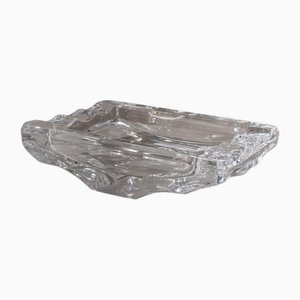 Large Structured Crystal Glass Ashtray from Sevres, France, 1970s