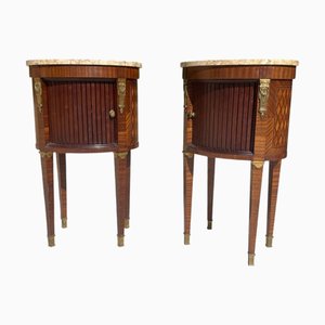 Tables de Chevet Style Louis XVI Tambour, Set de 2