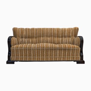 Danish 3-Seater Sofa in Brown Furniture Wool and Beech Wood, 1960s