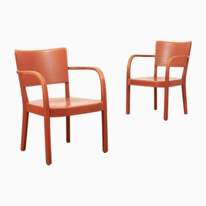 Armchair Set Model 1-790A in Beechwood Frame and Armrests, Plywood Seat and Back from Horgenglarus, Set of 2