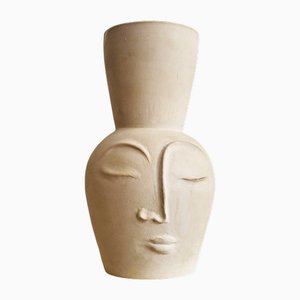 Vaso in ceramica da studio con volto in stile Matisse, XX secolo