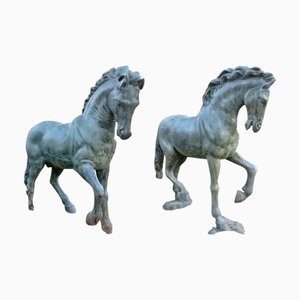 Italian Horses in Bronze, Early 20th Century, Set of 2