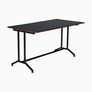 Schwarz emaillierter Vintage Schreibtisch aus Metall, 1960er