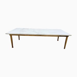 Couchtisch aus Messing & Carrara Marmor, 1970er
