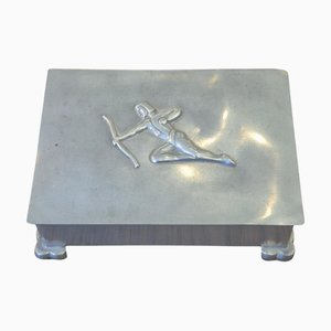 Swedish Pewter Lid Box, 1937