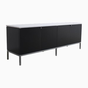 Crédence Autoportante Noire et Marbre par Florence Knoll pour Knoll, 1961