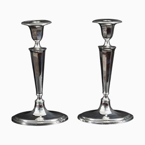 Antike versilberte George III Sheffield Kerzenhalter, 18. Jh., 2er Set