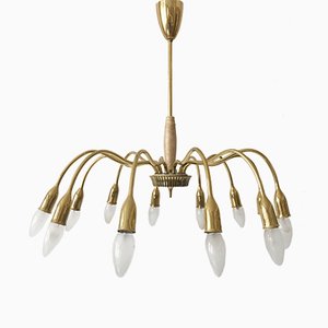 Mid-Century Sputnik 12-Armed Chandelier from Vereinigte Werkstätten Collection, 1950s