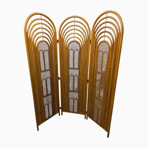 Vintage Wicker Wood Screen