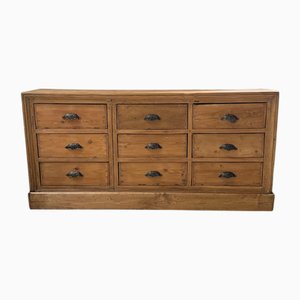 Mueble para manualidades de pino con cajones, años 50