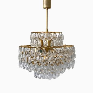 Mid-Century Crystal Glass Chandelier from Palwa, 1960s