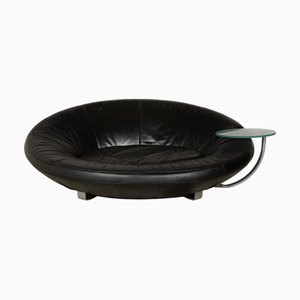 DS-152 Leather Two-Seater Black Sofa from de Sede