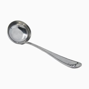 Silver Soup Ladle with Grooves