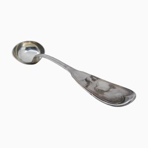 Silberne Suppenkelle mit Rillen