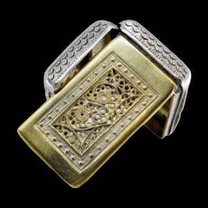 George III Vinaigrette-Dose aus Silber und Gold mit Deckelgravur