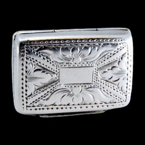 Victorian Silver and Gold Vinaigrette Box with Engravings