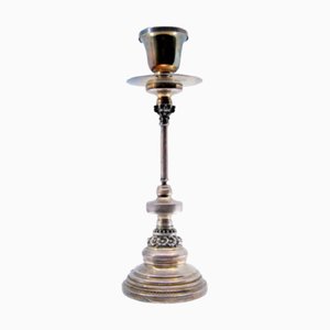 Silver Candlestick with Wax Washer