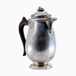 Plain Silver Coffee Pot with Chestnut Wood Handle