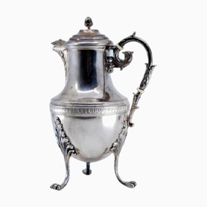 Silver Coffee Pot with Embossed Edges