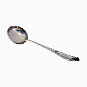 Silver Soup Ladle with Grooves and Monogram Card