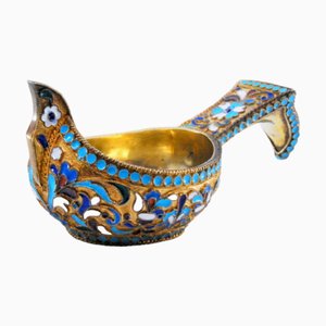 Copa Kovsch de plata cloisonné estilo ruso