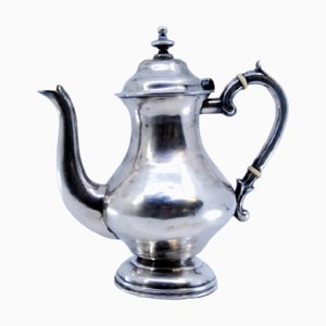 Silberne Kaffeekanne mit Knopfdeckel