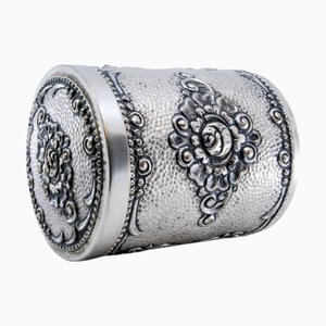 Embossed and Hammered Silver Tea Box